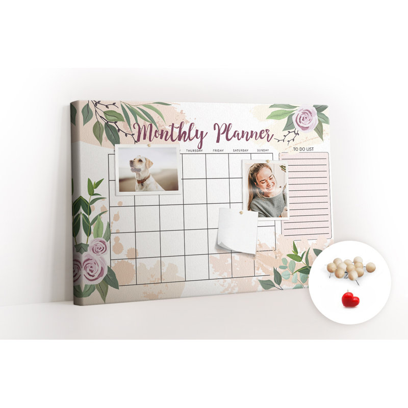 Wall Mounted bulletin board print wall art notice boards for office corkboard Rose planner