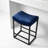 Portales Counterstool, Brushed Black Legs and Navy Blue Fabric
