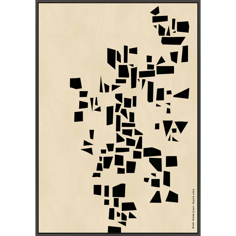 Broken Geometry I by Romina Gadler - Framed Wall Art, 20" H x 14" W, Black Framed Canvas