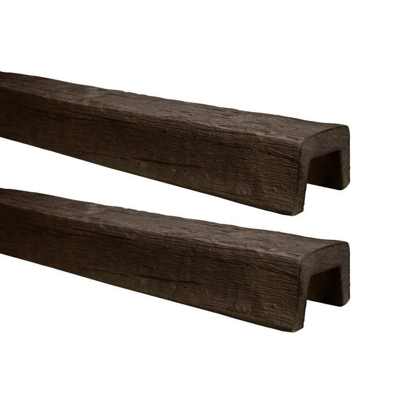 Poutre moderne en simili bois H 5 7/8 po x l 3 7/8 po x P 12,75 po, Noyer