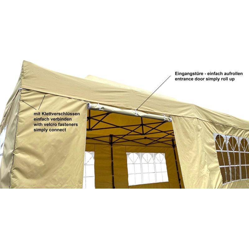 6m x 7.62m Steel Pop-Up Gazebo, Beige