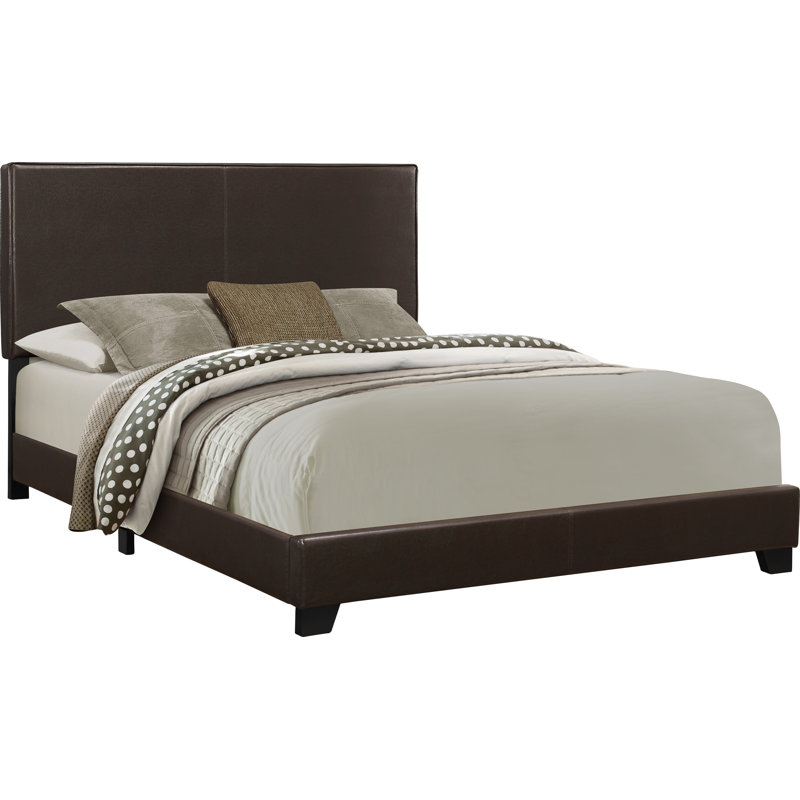 Base de lit plateforme tapissier taille grand lit en similicuir de style transitionnel pour la chambre à coucher Engelhard