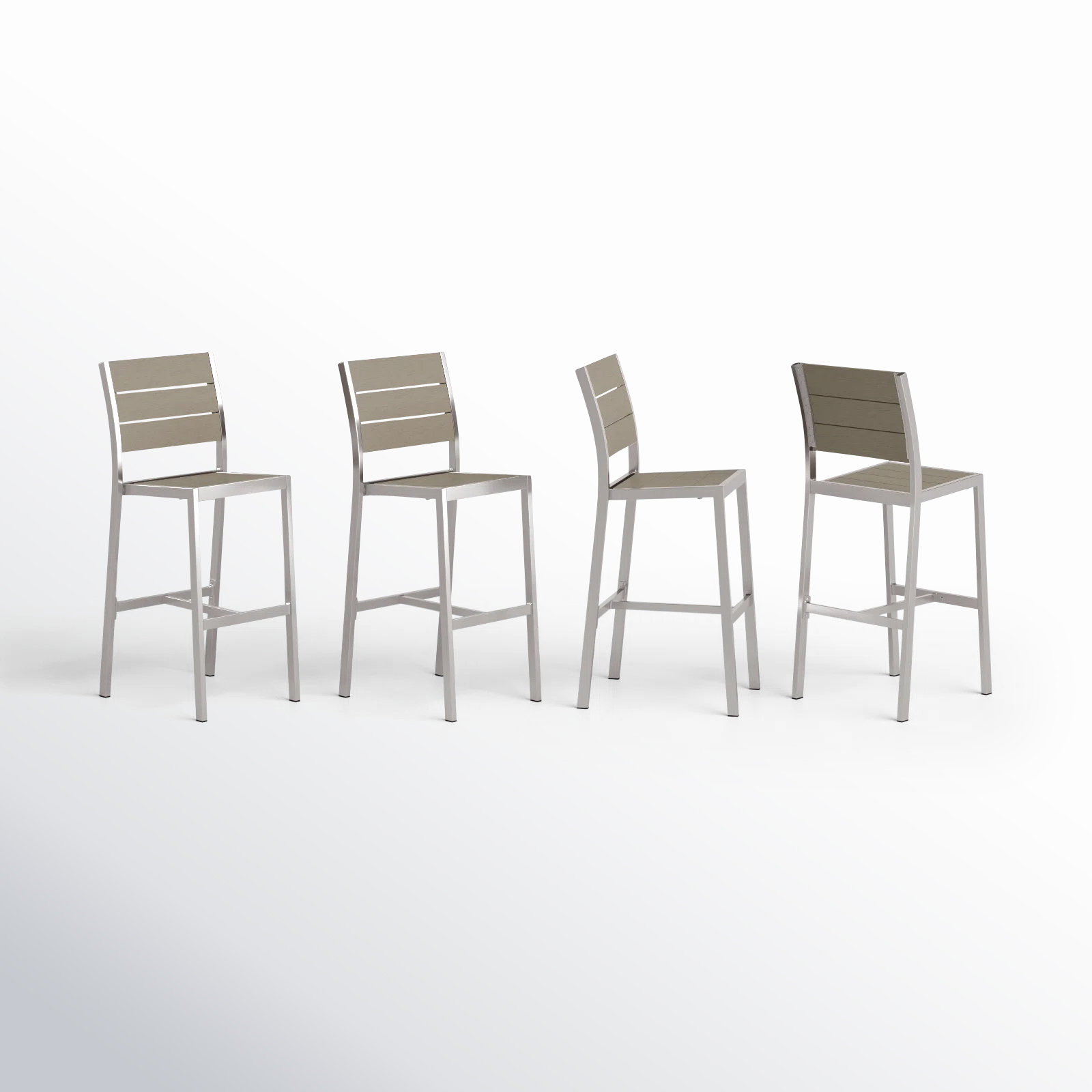 Betty 30" Patio Bar Stool, Gray/Silver