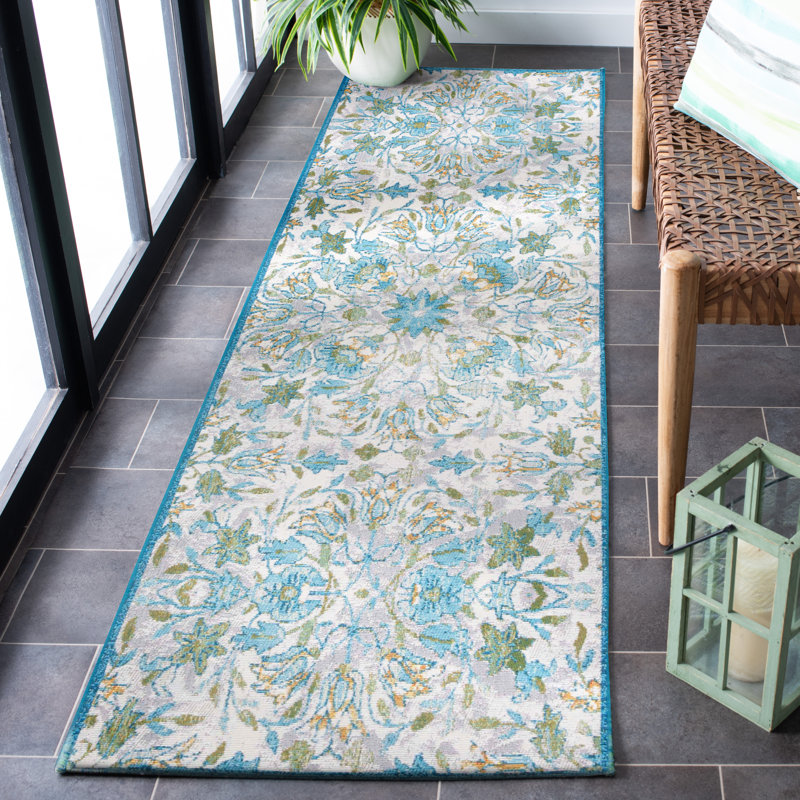 Tapis d'intérieur / extérieur à motif floral Barbados 500 Performance, Tapis de couloir 2 pi 8 po x 8 pi