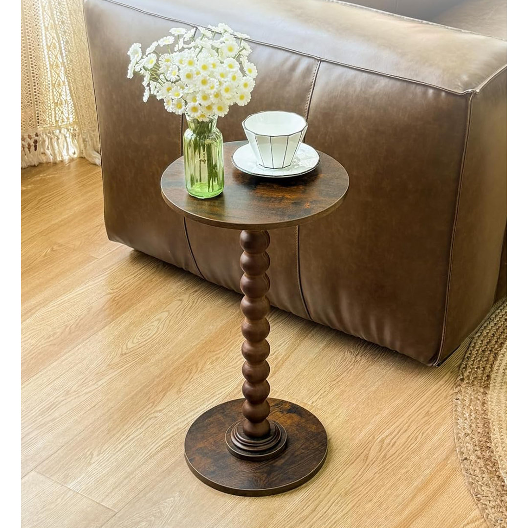 Modern Accent Table Martini Table with Solid Wood Leg Round End Tables Side Table