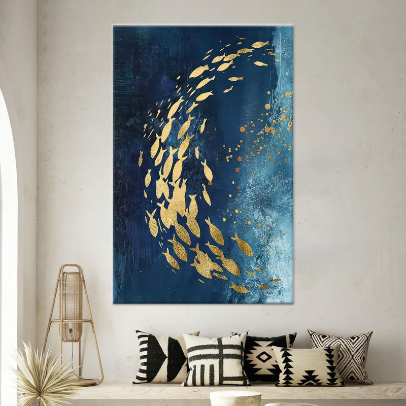 Toile imprimée Golden Fish, 114,2 po H x 63,1 po l