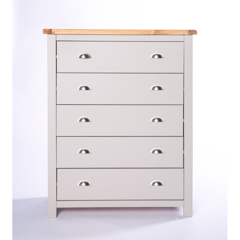 Andromeda 90cm W 5 - Drawer Chest of Drawers, Chrome