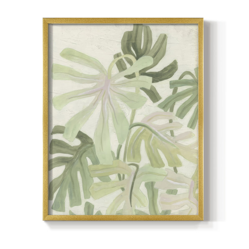 «Intertwined Palms II», reproduction encadrée - bois massif, H 21 po x l 17 po, Doré
