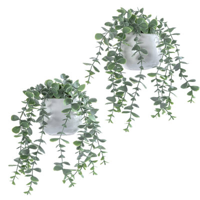 2 pièces de plantes d'intérieur en simili mur d'eucalyptus
