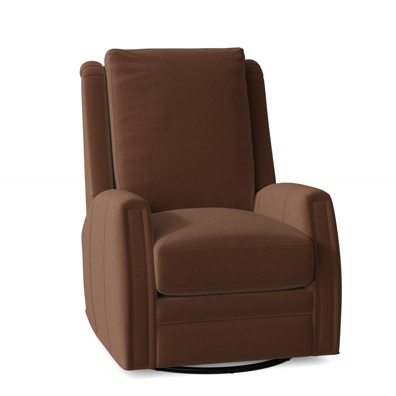 Lockhart Recliner, Swivel Glider with Manual Recline & Inside Release, No Nailhead, Alpine Dark Grey Genuine Leather