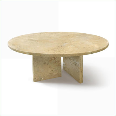 Gold Yellow Beige Natural Marble Living Room Coffee Table, Versatile Layered Pairing and Unique Character