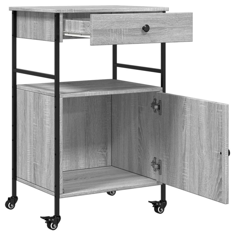 Nevis Metal Bar Cart, Grey Sonoma