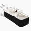 Meuble-lavabo mural flottant avec lavabos, armoire de rangement, tiroirs et lavabos en céramique, idéal pour l'organisation et le style de la salle de bain-1052657450-1052657449