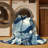 Machine Washable Paxon Tropical Floral Rug in Blue – Navy Binding-1223750417