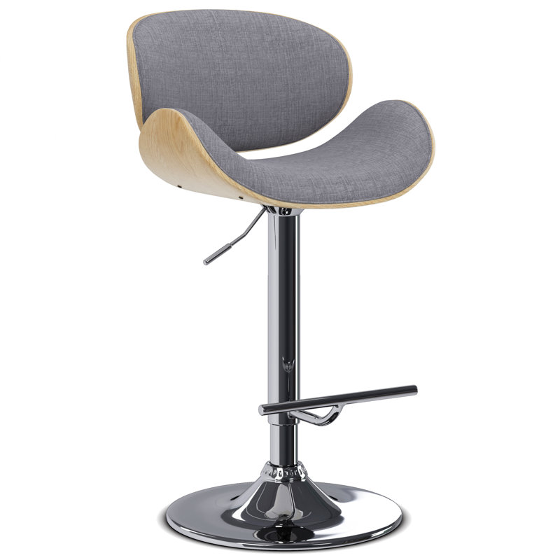 Tabouret de bar pivotant Bentwood, Gris / naturel