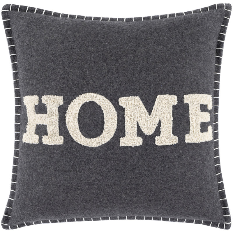 Home Time Wool Blend Throw Pillow, Down Fill