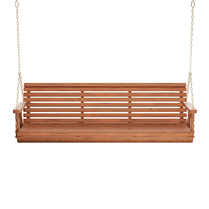 Balançoire à roulettes Red Barrel Studio®, 3 pieds, chaînes, Teinture cèdre, 75"