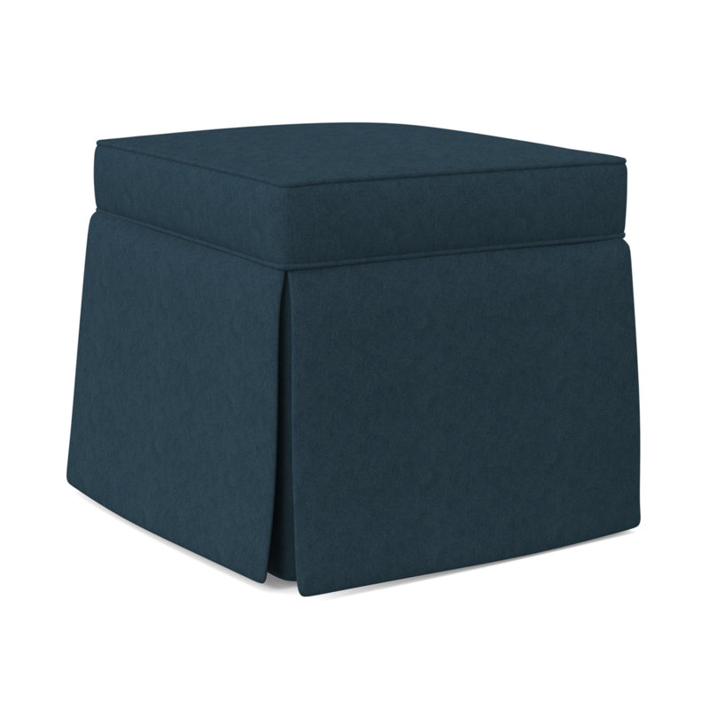Aria Upholstered Ottoman, Margaret Lagoon Polyester Blend