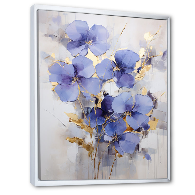 Lavande mystérieuse II sur toile, Cadre flottant blanc, 44" H x 34" W