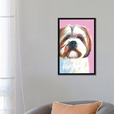 «Shih Tzu On Pink» par Kirstin Wood, impression sur toile