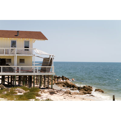 House Beach Erosion - Wrapped Canvas Print