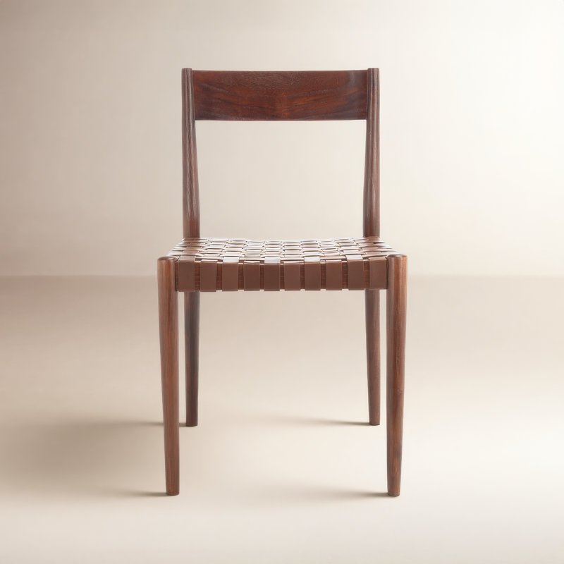 Cosme 18'' H Solid Wood Armchair, Brown