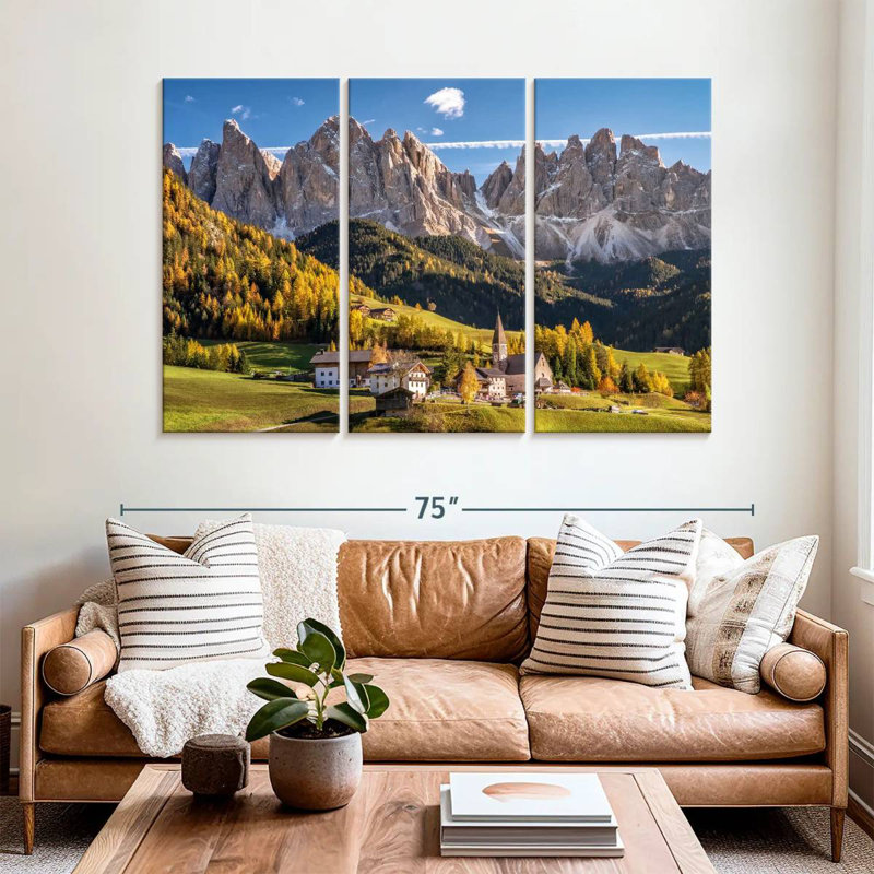 Paysage d'Alvord Val Di Funes, H 42 po x l 65 po