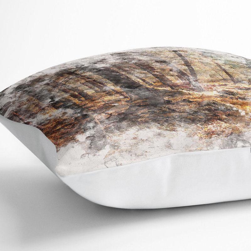 Within the Woods Cushion with Filling, 55cm H x 55cm W x 20cm D, White
