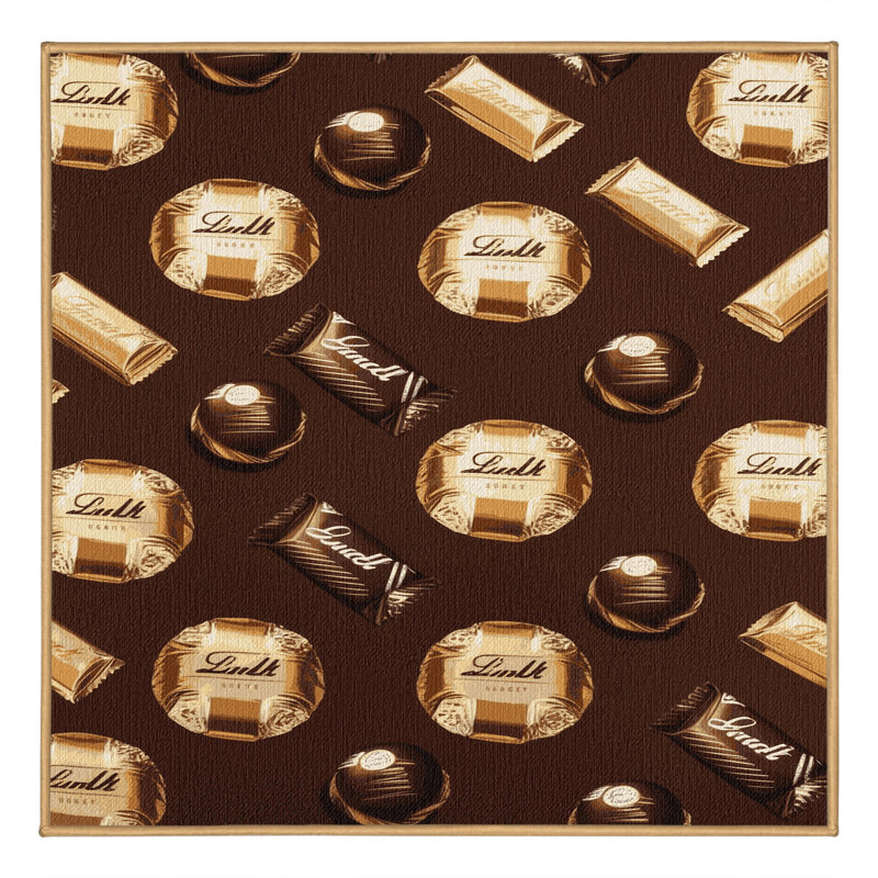  Tapis lavable au chocolat Lindt, Carré 5 pi
