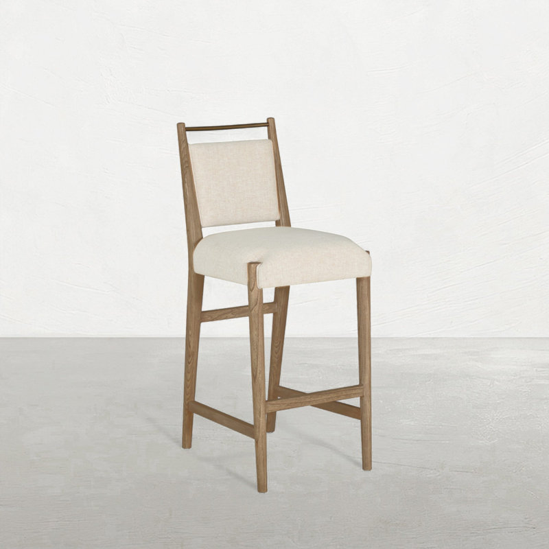 Highland Oak Reclined Back Bar Stool, Dawn