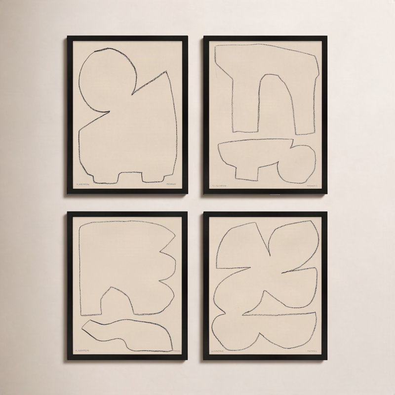 Outlines Painting by Michael Kempen, Black , 50" H x 40" W x 1.25" D