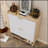 31.5 Inch Nordic Style Shoe Storage Cabinet With 2 Flip Drawers, Freestanding Organizer With Solid Wood Legs For Entryway, Narrow Shoe Rack Cabinet (White And Solid Wood Color Matched)