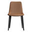 Chaises de salle à manger confortables, revêtement en cuir reconstitué brun, pieds en métal, ensemble de cuisine moderne-1427714964