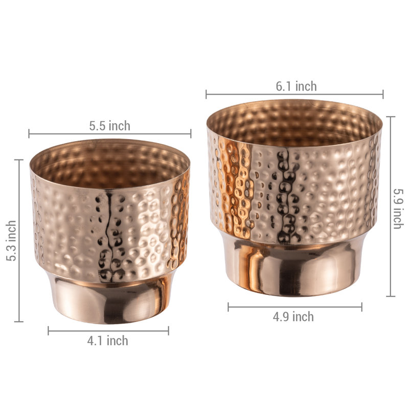 Handmade Pot Planter, Pink/Gold
