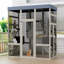 Spacieux enclos extérieur pour animaux de compagnie de 62,6 po pour plusieurs chatons, hauteur de 70,1 po, dessus, 2 boîtes de sieste, cages de balcon, maisons de chat,
