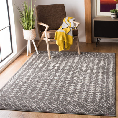 Tapis gris foncé / ivoire Renshaw