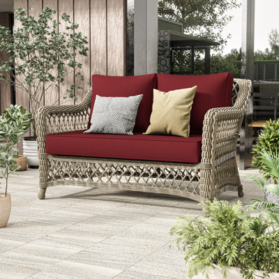 Coussin de causeuse de 5 po, coussins de meubles de patio hydrofuges et résistants aux rayons UV, coussins de canapé d'extérieur amovibles avec fermeture à glissière cachée et pattes de réglage pour canapé, banc et balançoire
