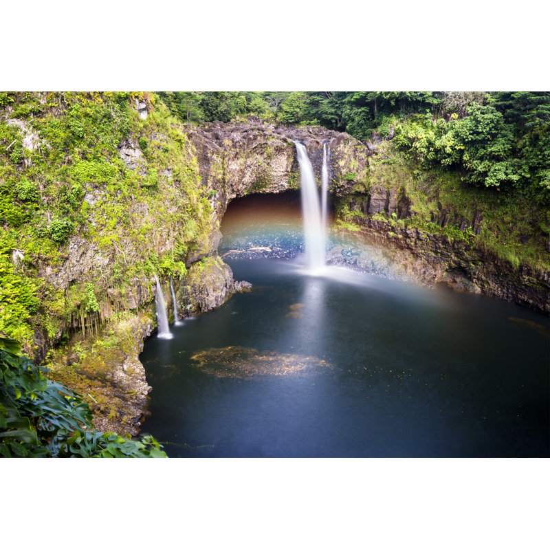 Rainbow Falls Hawaii - Wrapped Canvas Print, 20cm H x 30cm W x 3.8cm D