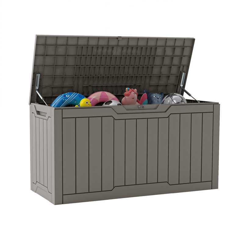 Balconera Water Resistant Resin Lockable Deck Box, 100, Cream