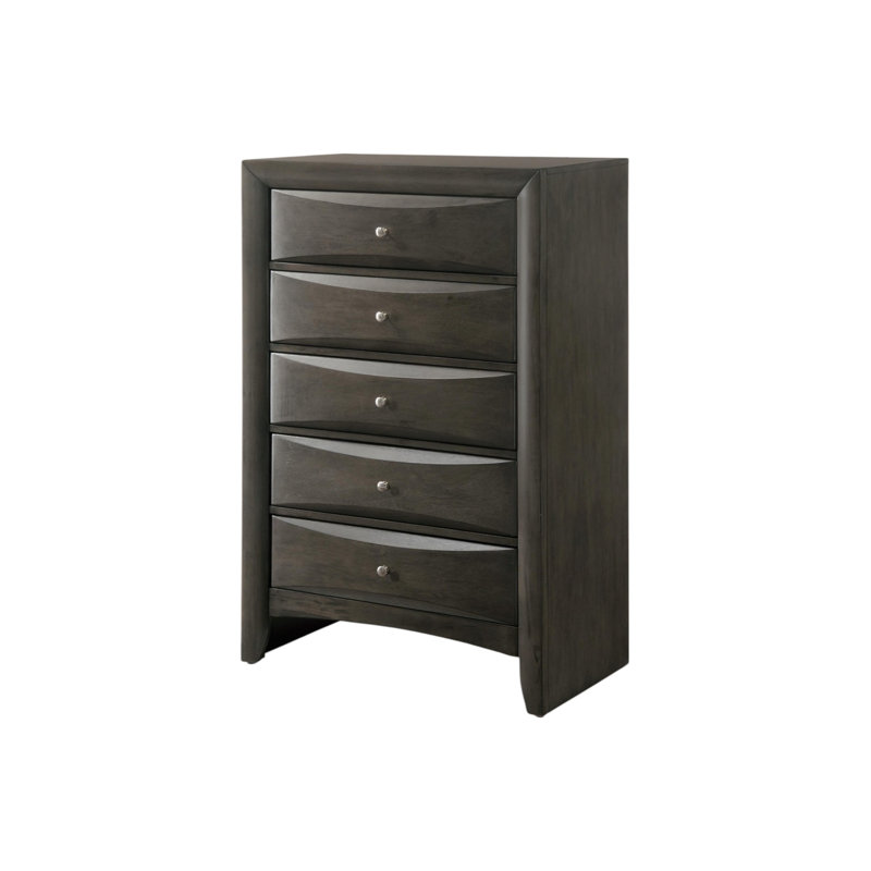  Commode 32 po à cinq tiroirs en bois gris