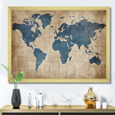 Ancienne carte du monde II - Impressions encadrées carte du monde