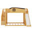 Lit simple superposé au dessus d'un lit double avec escalier de rangement et glissade, lit superposé en bois avec garde-robe et tablette-1487003219