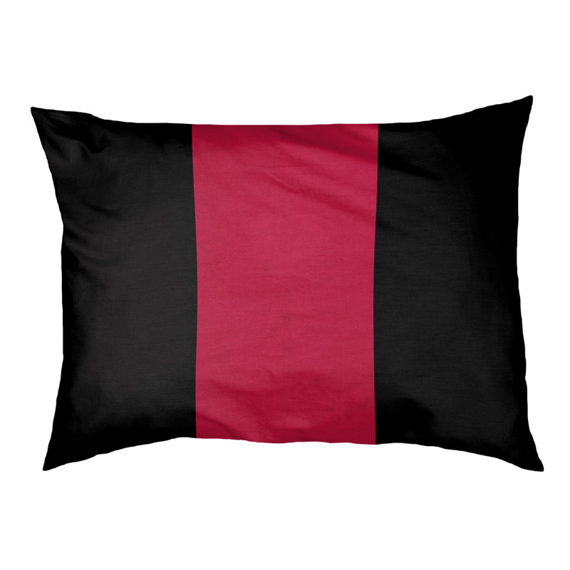 Coussin rectangulaire designer New York Bronx, Grand (L 40 po x l 50 po), Noir / rouge / noir