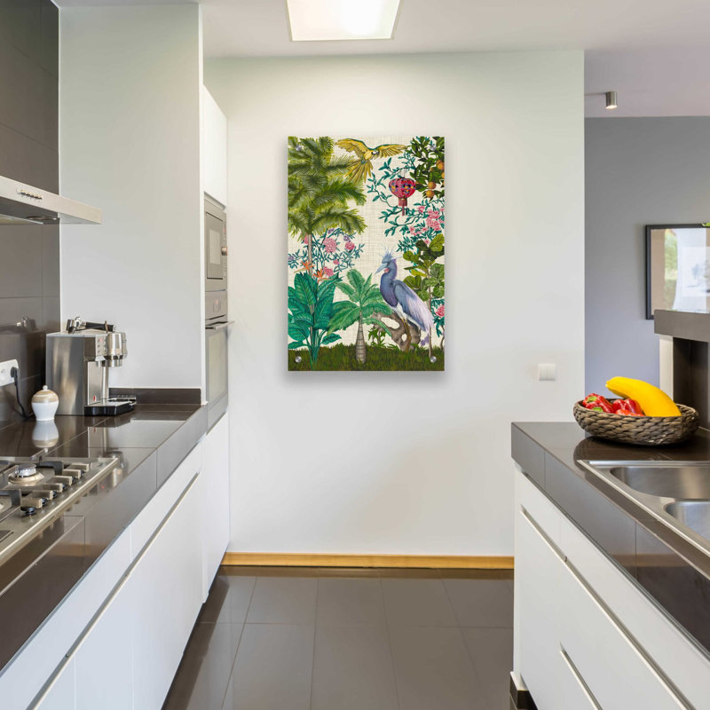 «Paradis Chinoiserie I» par Naomi McCavitt, art mural en verre acrylique, H 36 po x l 24 po x P 0,2 po