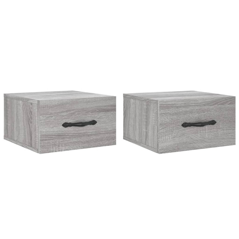 Courtnie 35cm W Manufactured Wood Bedside Table, Grey Sonoma