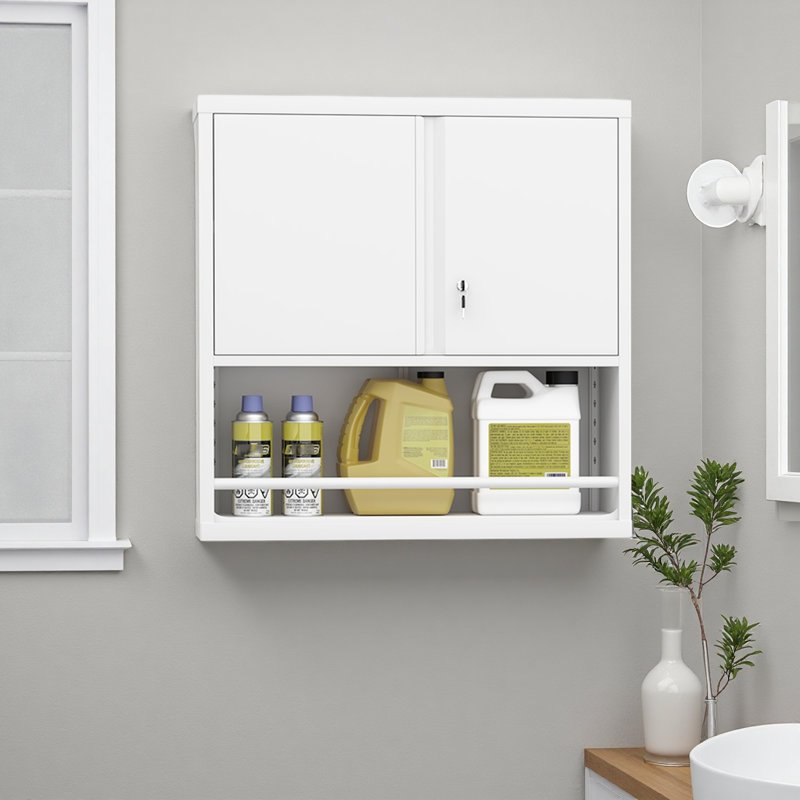 Metal Adjustable 2 Doors Metal Storage Cabinet Kitchen Pantry Cabinet With Adjustable Shelves All Steel Cabinet Locker For Kitchen, Living Room, Dining Room And Office