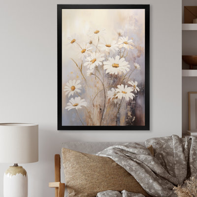 «White Daisy Fields Elegance IV», reproduction sur toile