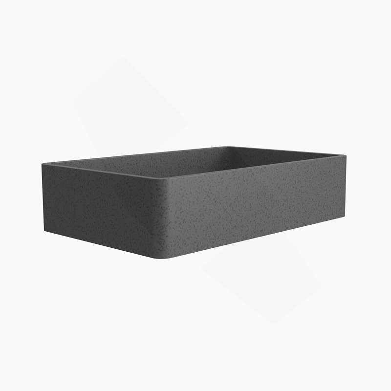 Lavabo de salle de bain rectangulaire en béton 19,68 "gris foncé moderne avec motifs
