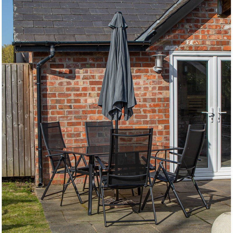 Charleah Rectangular 7 - Piece 4 - Person 149Cm L Outdoor Dining Set, Grey