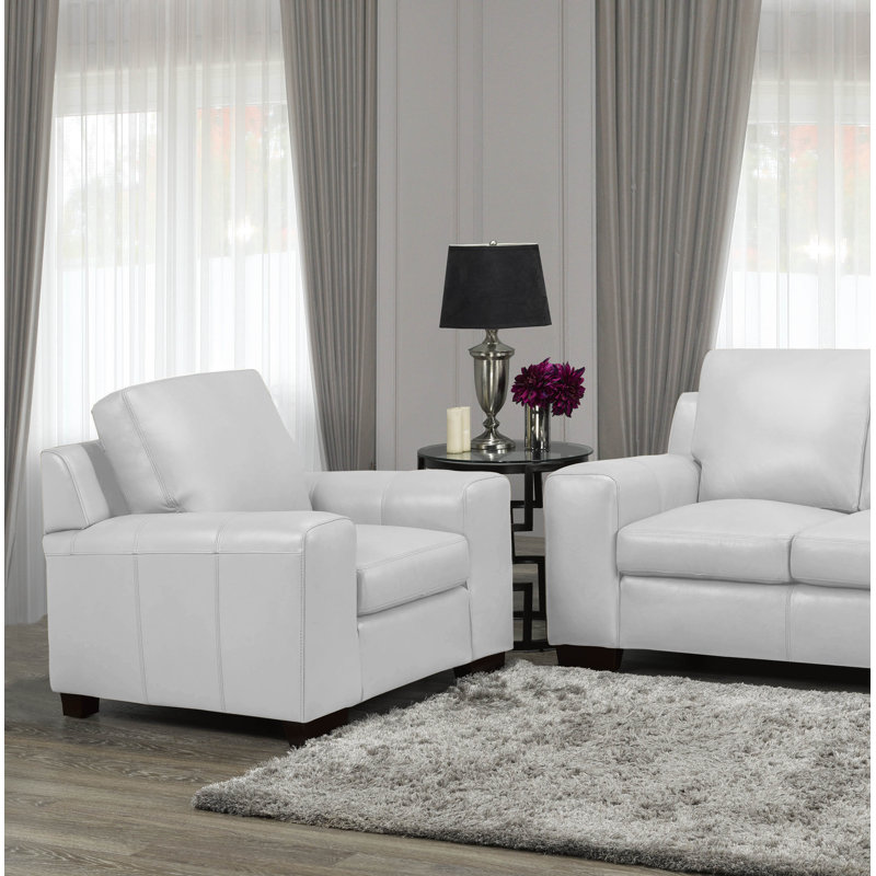Fauteuil Davontai, Cuir gris argenté